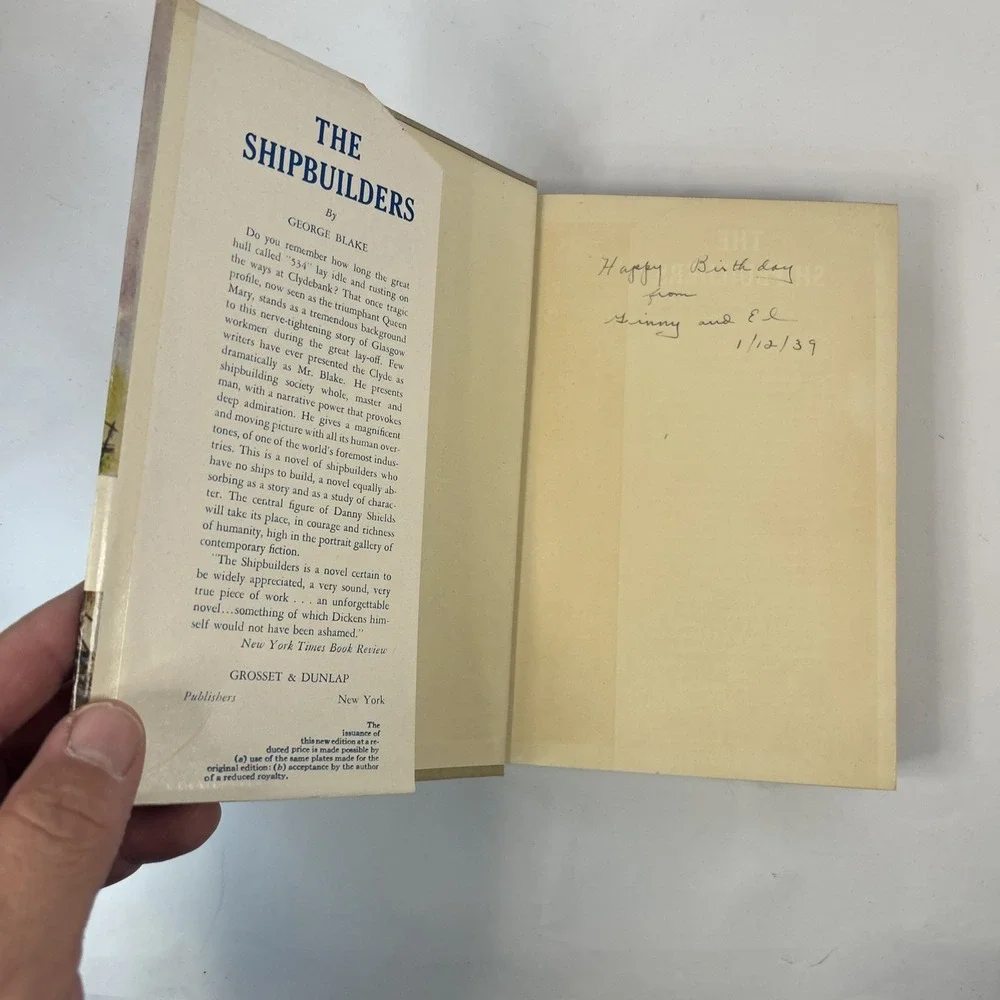 The Shipbuilders A Novel By George Blake 1936 Second Printing Read
